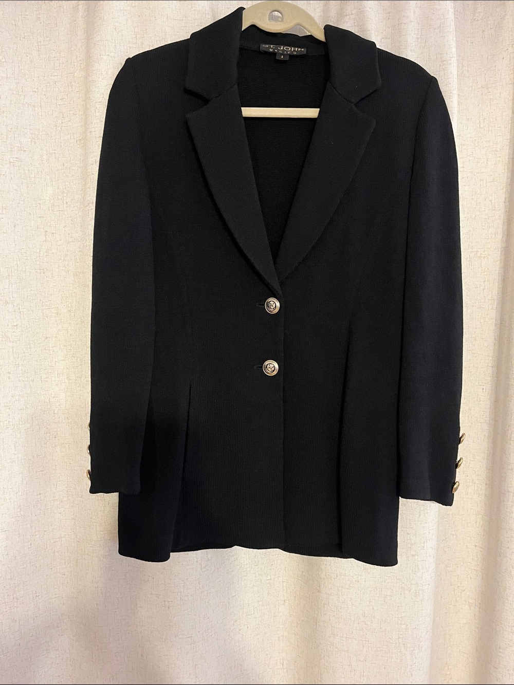 St. John Basics Black Knit Blazer Jacket